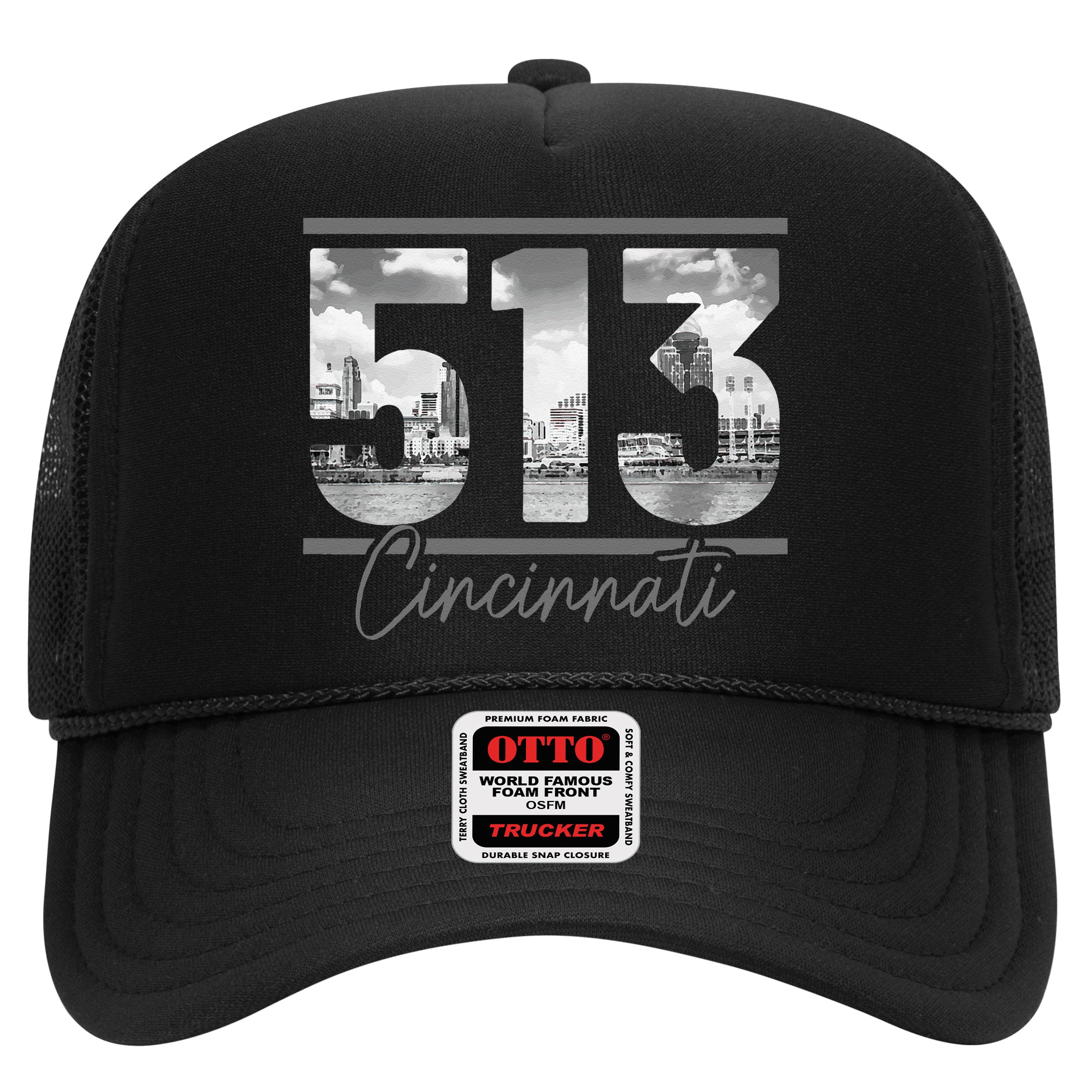 Cincinnati 513 Area Code Skyline Ohio Vintage Hat