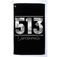 Cincinnati 513 Area Code Skyline Ohio Vintage Golf Towel
