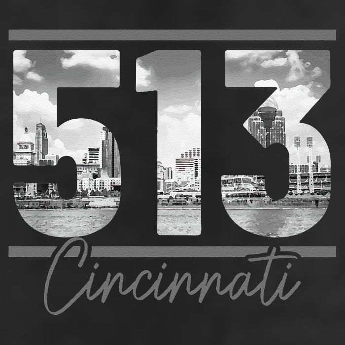 Cincinnati 513 Area Code Skyline Ohio Vintage Golf Towel
