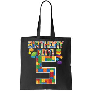 Cute 5th Birthday Gift 5 Years Old Block Building b.o.y.s K.i.d.s Tote Bag