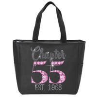 Chapter 55th Birthday Est 1968 Birthday Gift Zip Tote Bag