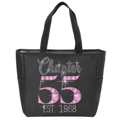 Chapter 55th Birthday Est 1968 Birthday Gift Zip Tote Bag