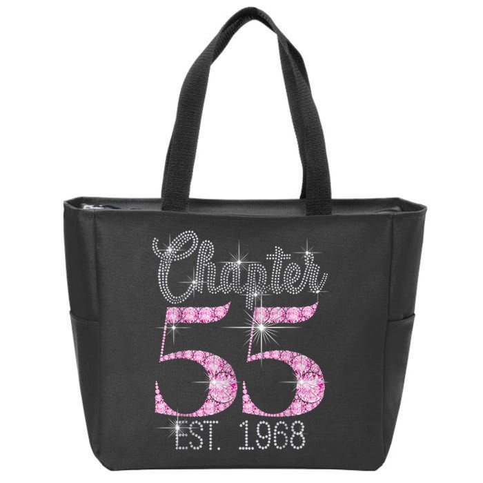 Chapter 55th Birthday Est 1968 Birthday Gift Zip Tote Bag