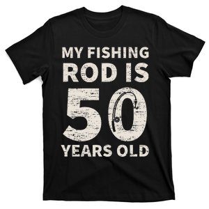 Cute 50th Birthday Fishing Lover Angling Funny Angler Fisherman T-Shirt