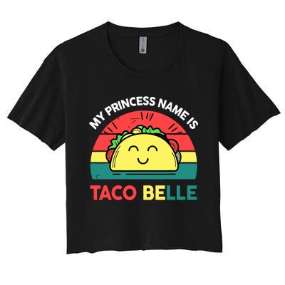 Cinco 5 De Mayo Mexican Fiesta Taco Belle Funny Women's Crop Top Tee