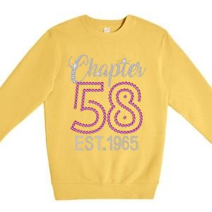 Chapter 58 EST 1965 58th Birthday Gift For Womens Premium Crewneck Sweatshirt