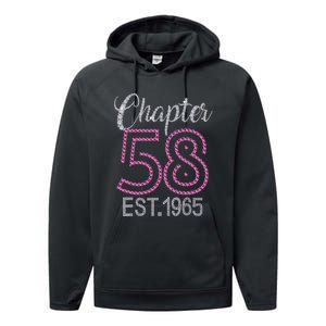 Chapter 58 EST 1965 58th Birthday Gift For Womens Performance Fleece Hoodie