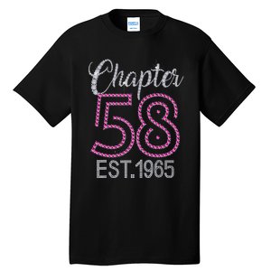 Chapter 58 EST 1965 58th Birthday Gift For Womens Tall T-Shirt