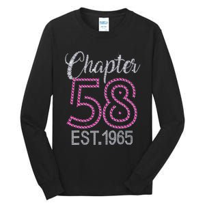 Chapter 58 EST 1965 58th Birthday Gift For Womens Tall Long Sleeve T-Shirt