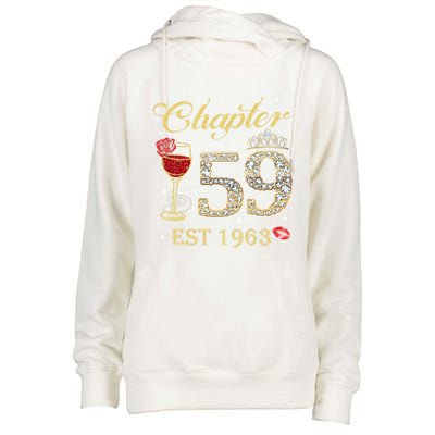 Chapter 59 Est 1963 59th Birthday Tee Gift Ladies Gift Womens Funnel Neck Pullover Hood