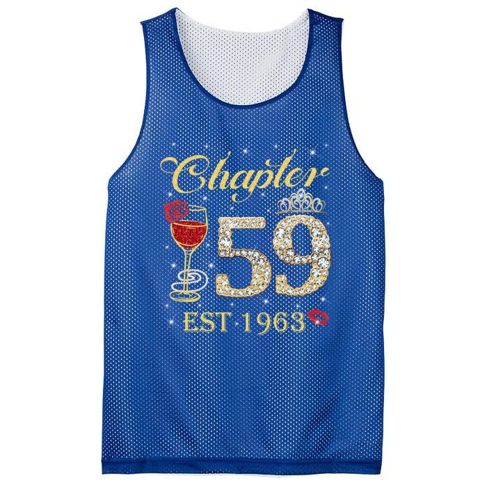 Chapter 59 Est 1963 59th Birthday Tee Gift Ladies Gift Mesh Reversible Basketball Jersey Tank