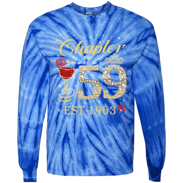 Chapter 59 Est 1963 59th Birthday Tee Gift Ladies Gift Tie-Dye Long Sleeve Shirt