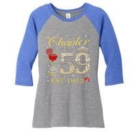 Chapter 59 Est 1963 59th Birthday Tee Gift Ladies Gift Women's Tri-Blend 3/4-Sleeve Raglan Shirt