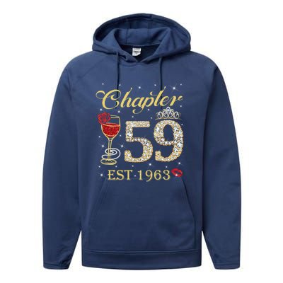 Chapter 59 Est 1963 59th Birthday Tee Gift Ladies Gift Performance Fleece Hoodie