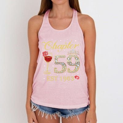 Chapter 59 Est 1963 59th Birthday Tee Gift Ladies Gift Women's Knotted Racerback Tank