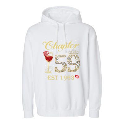 Chapter 59 Est 1963 59th Birthday Tee Gift Ladies Gift Garment-Dyed Fleece Hoodie