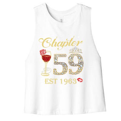 Chapter 59 Est 1963 59th Birthday Tee Gift Ladies Gift Women's Racerback Cropped Tank