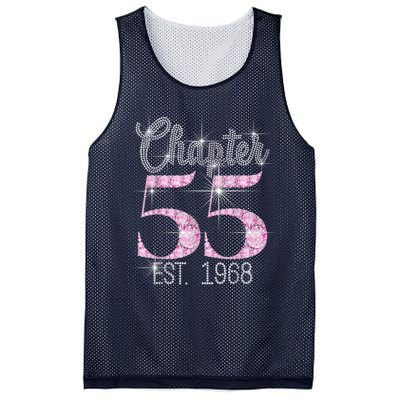 Chapter 55 EST 1968 55th Birthday Tee Gift For Wo Mesh Reversible Basketball Jersey Tank