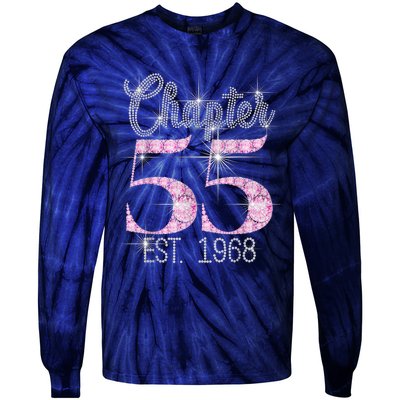 Chapter 55 EST 1968 55th Birthday Tee Gift For Wo Tie-Dye Long Sleeve Shirt