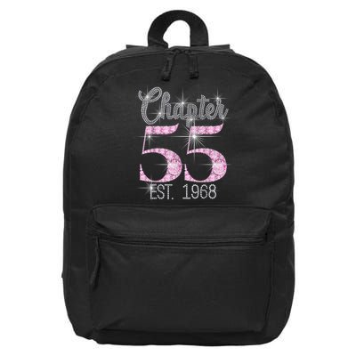 Chapter 55 EST 1968 55th Birthday Tee Gift For Wo 16 in Basic Backpack