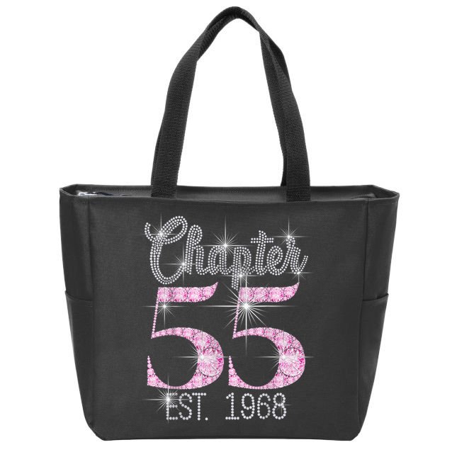 Chapter 55 EST 1968 55th Birthday Tee Gift For Wo Zip Tote Bag