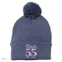 Chapter 55 EST 1968 55th Birthday Tee Gift For Wo Pom Pom 12in Knit Beanie