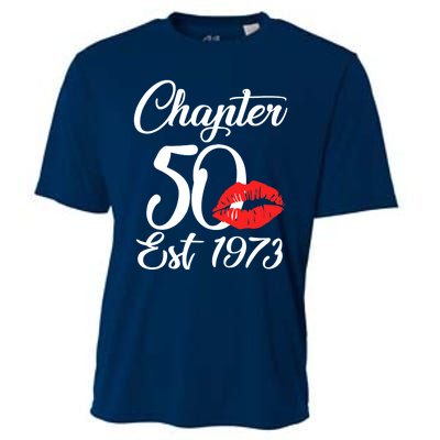 Chapter 50 EST 1973 50th Birthday Lips For Wo Cooling Performance Crew T-Shirt