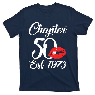 Chapter 50 EST 1973 50th Birthday Lips For Wo T-Shirt