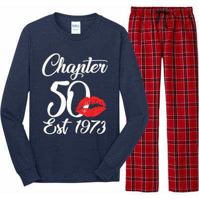 Chapter 50 EST 1973 50th Birthday Lips For Wo Long Sleeve Pajama Set