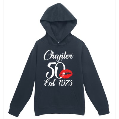 Chapter 50 EST 1973 50th Birthday Lips For Wo Urban Pullover Hoodie