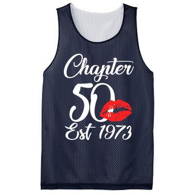 Chapter 50 EST 1973 50th Birthday Lips For Wo Mesh Reversible Basketball Jersey Tank