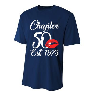 Chapter 50 EST 1973 50th Birthday Lips For Wo Performance Sprint T-Shirt