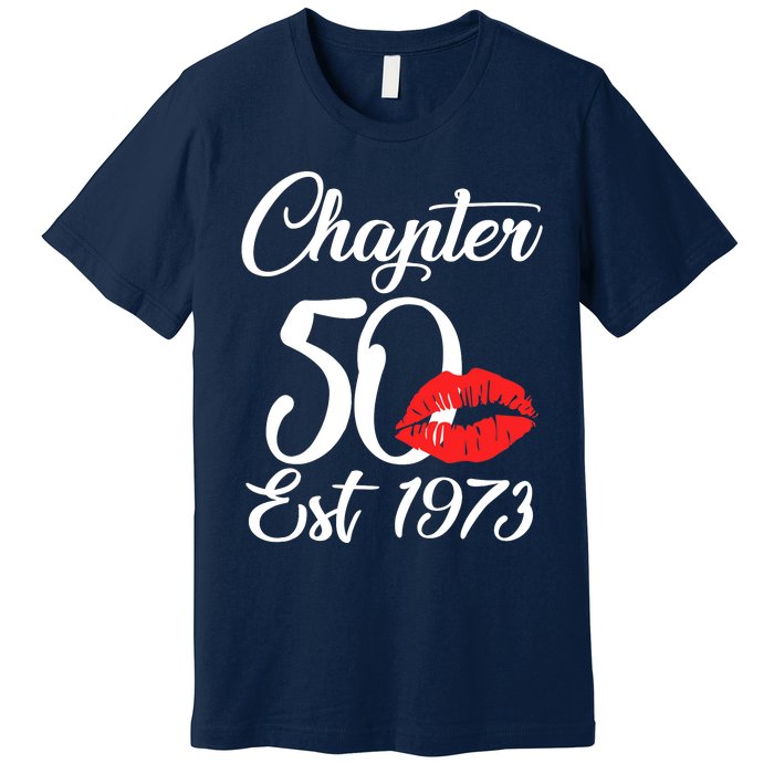 Chapter 50 EST 1973 50th Birthday Lips For Wo Premium T-Shirt