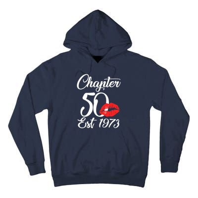 Chapter 50 EST 1973 50th Birthday Lips For Wo Tall Hoodie