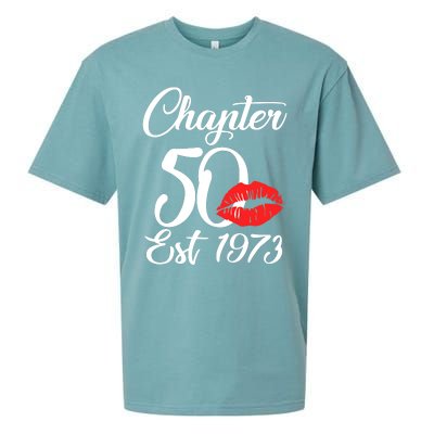 Chapter 50 EST 1973 50th Birthday Lips For Wo Sueded Cloud Jersey T-Shirt