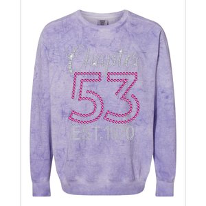 Chapter 53 EST 1970 53rd Birthday Gift For Womens Colorblast Crewneck Sweatshirt