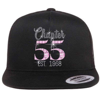 Chapter 55 EST 1968 55th Birthday Gift For Cute Flat Bill Trucker Hat