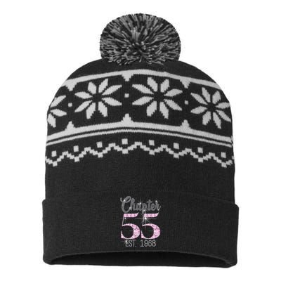 Chapter 55 EST 1968 55th Birthday Gift For Cute USA-Made Snowflake Beanie