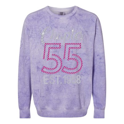 Chapter 55 EST 1968 55th Birthday Gift For Womens Colorblast Crewneck Sweatshirt