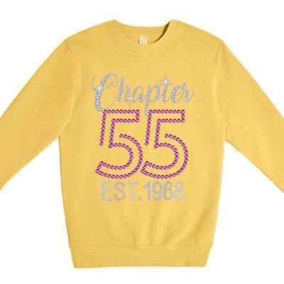 Chapter 55 EST 1968 55th Birthday Gift For Womens Premium Crewneck Sweatshirt