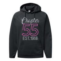 Chapter 55 EST 1968 55th Birthday Gift For Womens Performance Fleece Hoodie