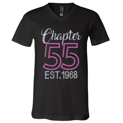 Chapter 55 EST 1968 55th Birthday Gift For Womens V-Neck T-Shirt