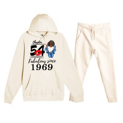 Chapter 54 Fabulous Since 1969 54th Birthday Premium Hooded Sweatsuit Set