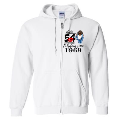 Chapter 54 Fabulous Since 1969 54th Birthday Full Zip Hoodie