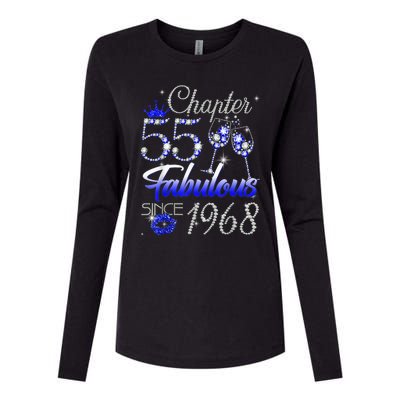 Chapter 55 Fabulous Since 1968 55th Birthday Queen Womens Cotton Relaxed Long Sleeve T-Shirt