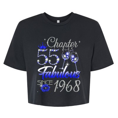 Chapter 55 Fabulous Since 1968 55th Birthday Queen Bella+Canvas Jersey Crop Tee