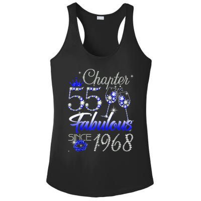 Chapter 55 Fabulous Since 1968 55th Birthday Queen Ladies PosiCharge Competitor Racerback Tank