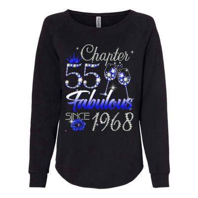 Chapter 55 Fabulous Since 1968 55th Birthday Queen Womens California Wash Sweatshirt