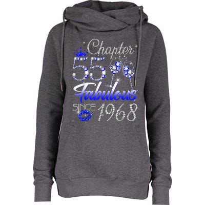 Chapter 55 Fabulous Since 1968 55th Birthday Queen Womens Funnel Neck Pullover Hood