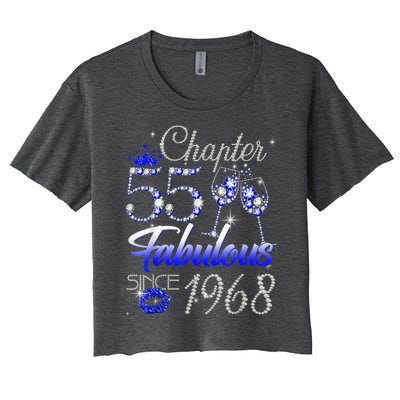 Chapter 55 Fabulous Since 1968 55th Birthday Queen Women's Crop Top Tee